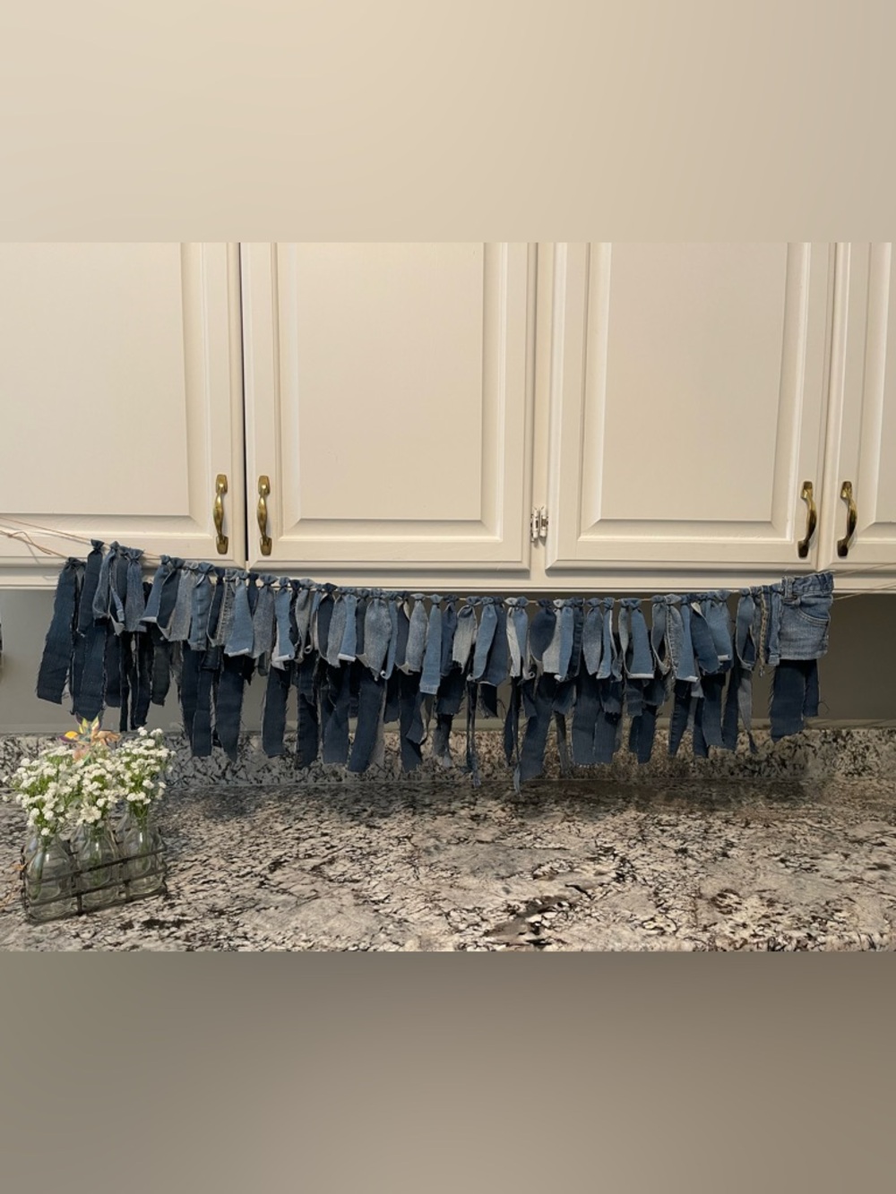 Handmade Denim Fringe Garland - Two Tones of Blue